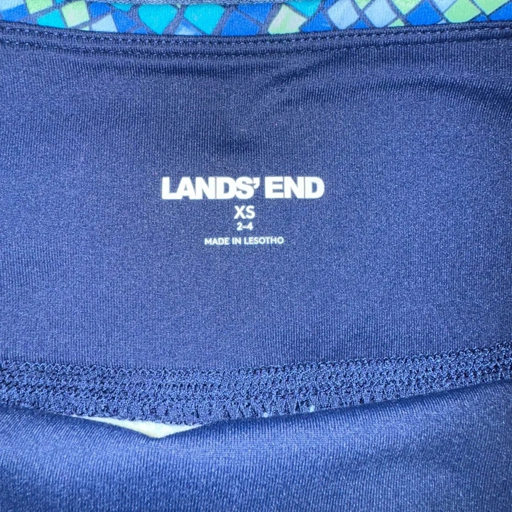 Lands' End Navy and Teal Wide Leg Leggings. Size XS